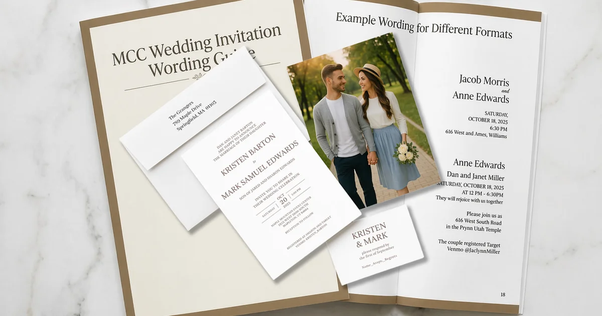 LDS Wedding Invitation Wording Guide